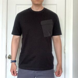 🆕 black military pocket slim fit crewneck short sleeve tee T shirt size US M